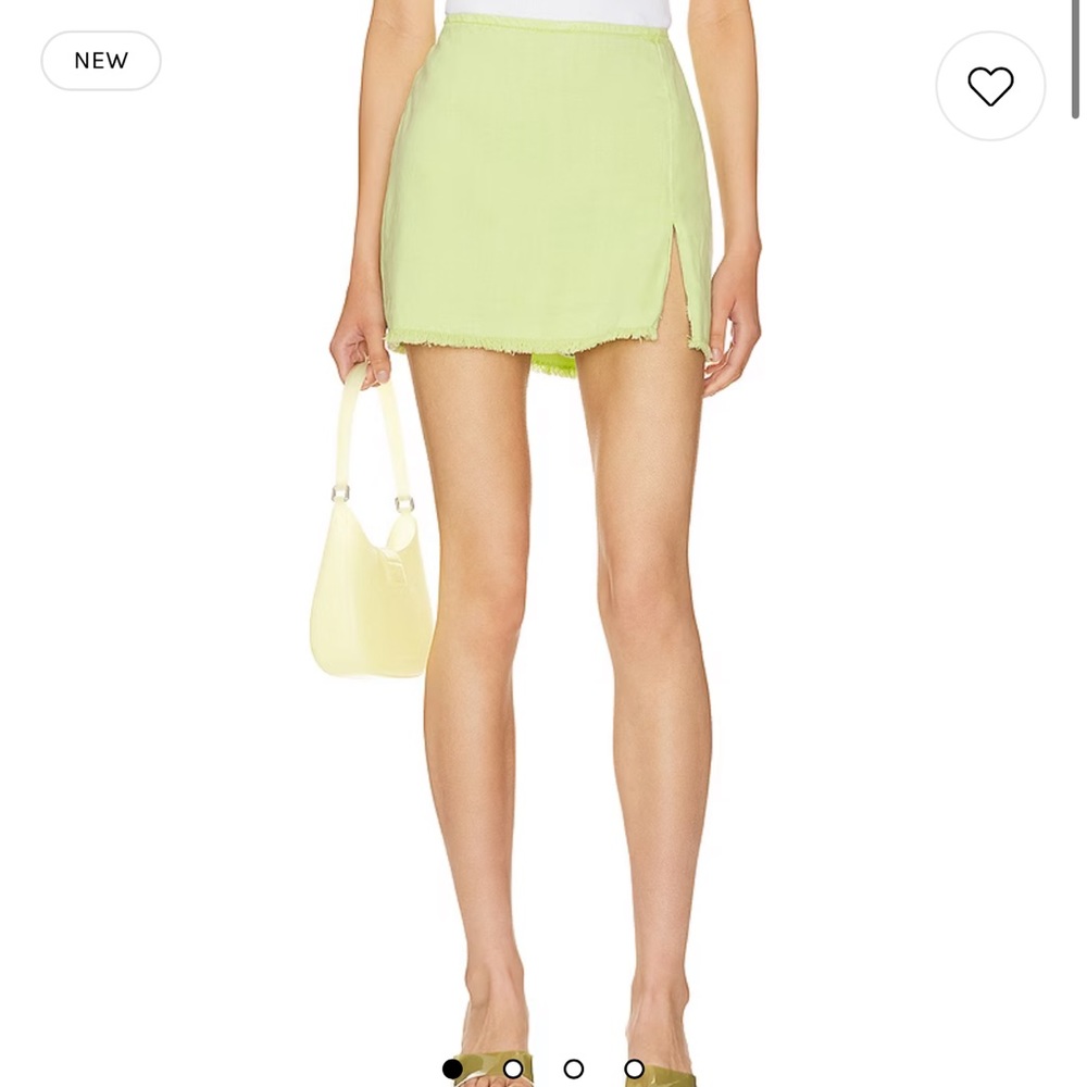 Brand New NWT Amanda Uprichard Dale Denim Fringe Skort in Cucumber